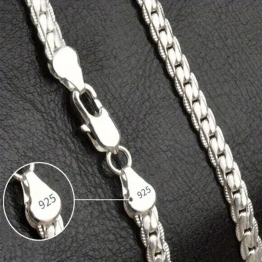 Elegant 925 Silver-Plated Adjustable Chain Necklace - Unisex - Picture 5 of 9